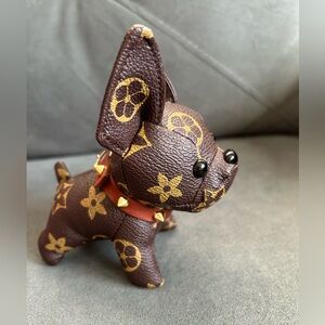 Fashion Accessory Brown and Gold Dog key chain/bah charm